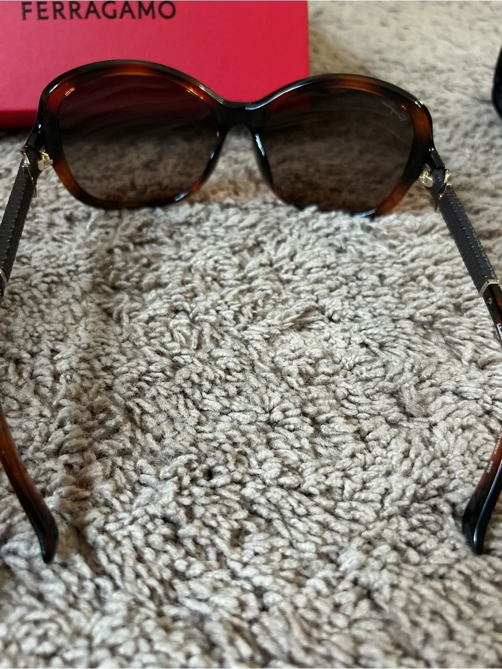 Salvatore Ferragamo Brown Tortoiseshell Oversized Women's Sunglasses